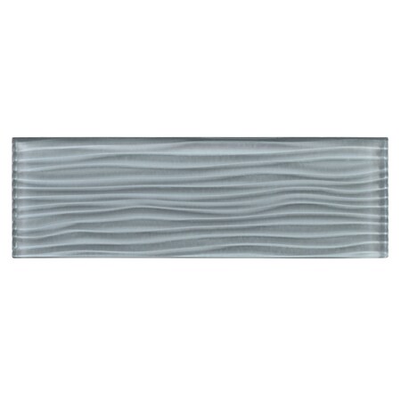 Andova Tiles SAMPLE-Enchant-Parade Spark Grey 4-in. x 12-in. Subway Textured Polished Glass Wall & Floor Tile SAM-ANDENC763